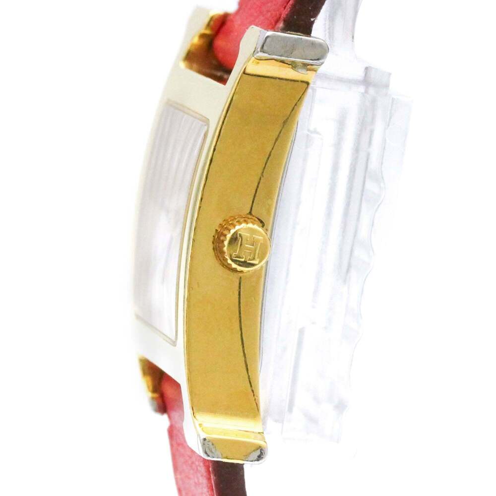 HERMES H Watch Gold Plated Leather Quartz Ladies Watch HH1.201 - Picture 4 of 8
